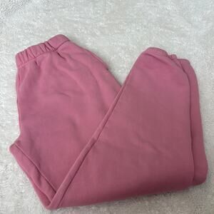 Set Active Sweatpants Womens Large Pink Fleece Joggers Made USA Pockets Logo